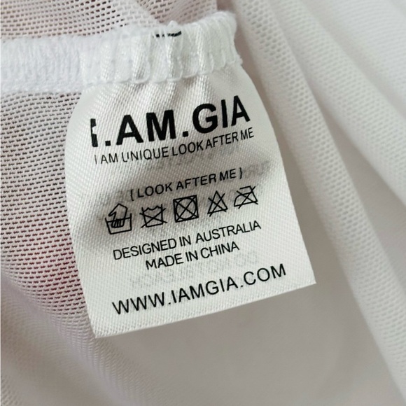I.Am.Gia white mesh long sleeve top size large - Picture 4 of 4